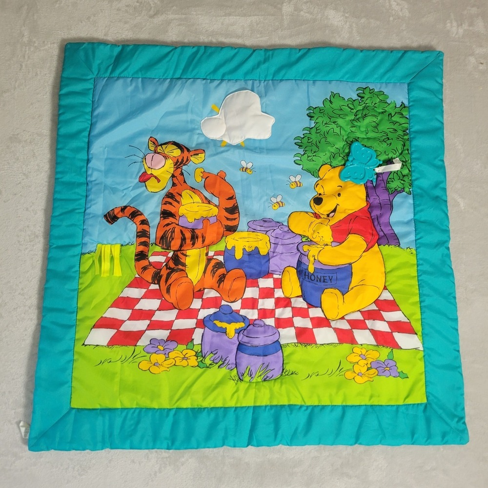 Vintage Winnie the Pooh Tigger Play Quilted Activity Mat Sensory Blanket 33"